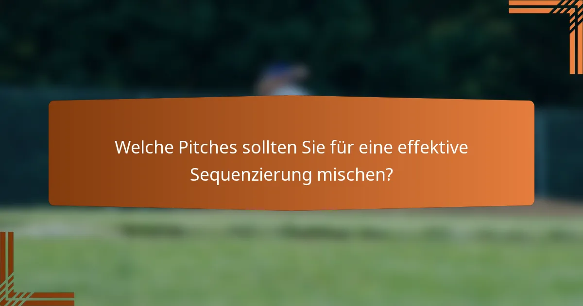 Welche Pitches sollten Sie für eine effektive Sequenzierung mischen?
