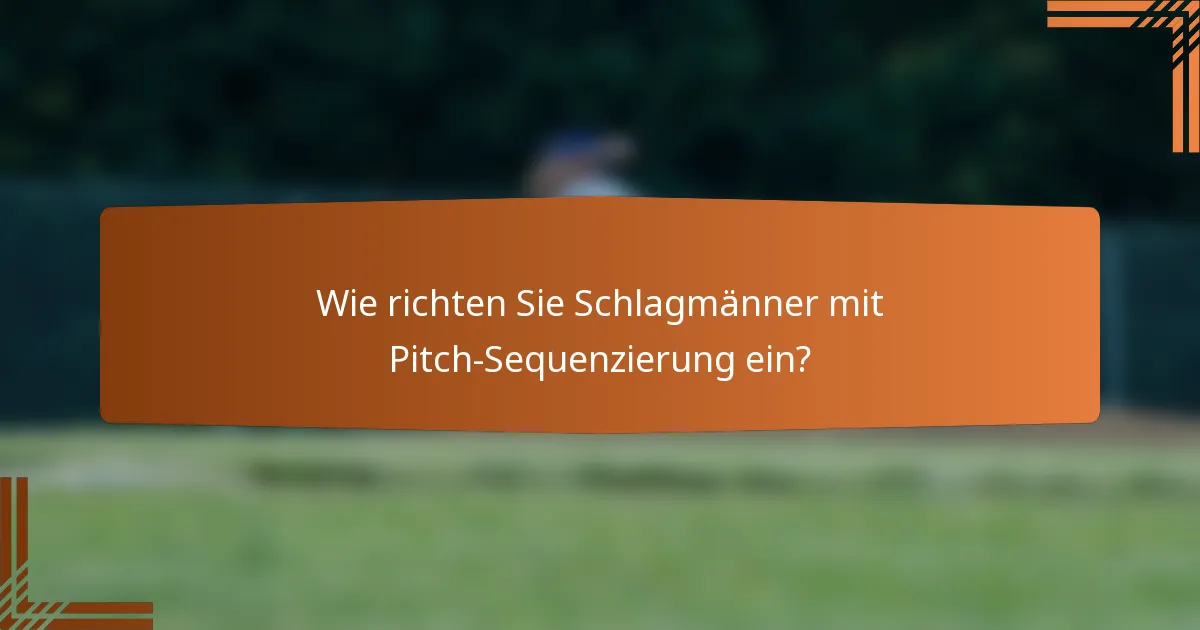 Wie richten Sie Schlagmänner mit Pitch-Sequenzierung ein?